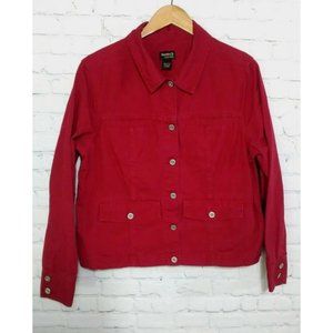 Guide Series Button Down Shirt Women's Large Red Long Sleeve